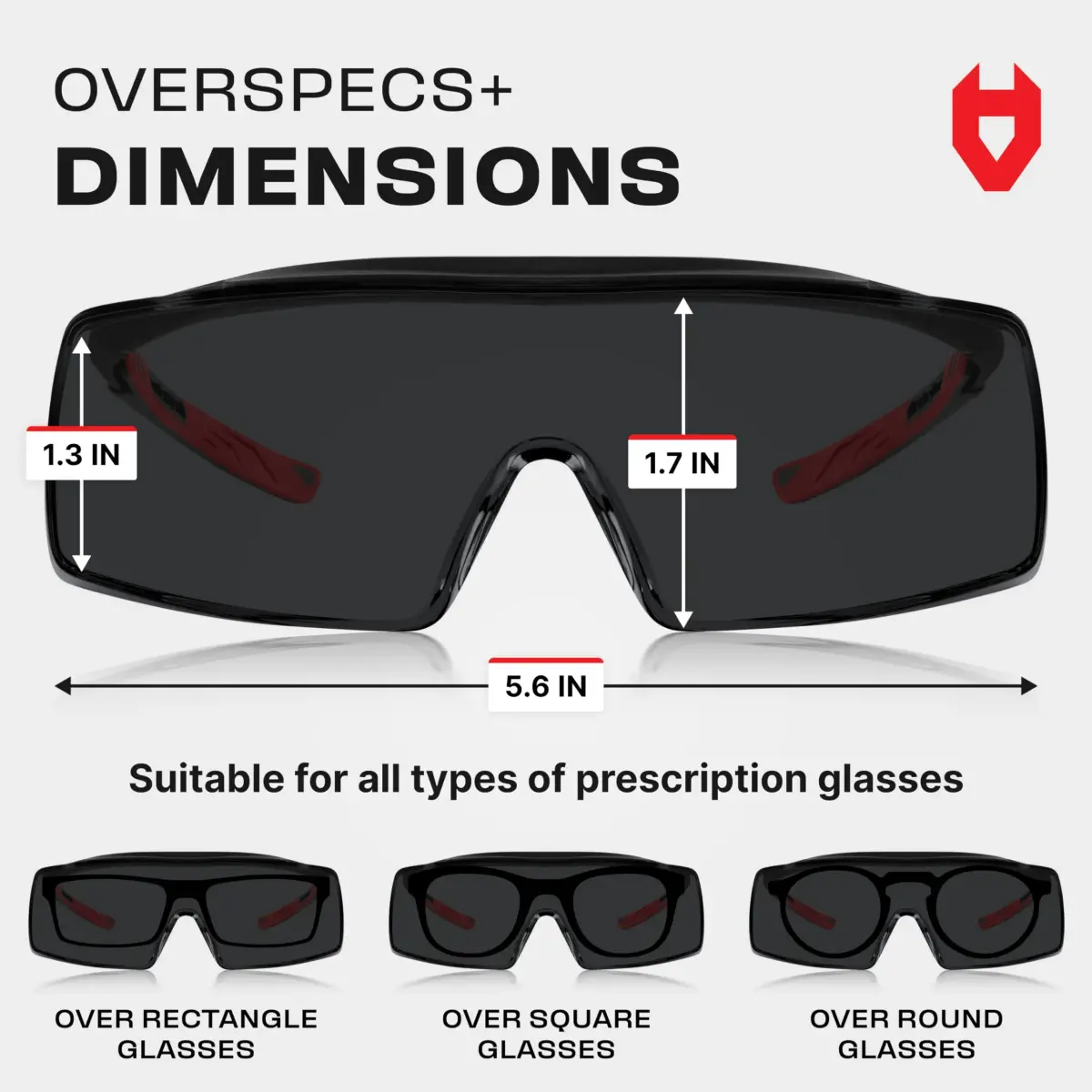 NoCry Tinted Safety Glasses Over Eyeglasses with Anti-Scratch Wraparound Lenses | UV400 & ANSI Z87 Certified - view 7