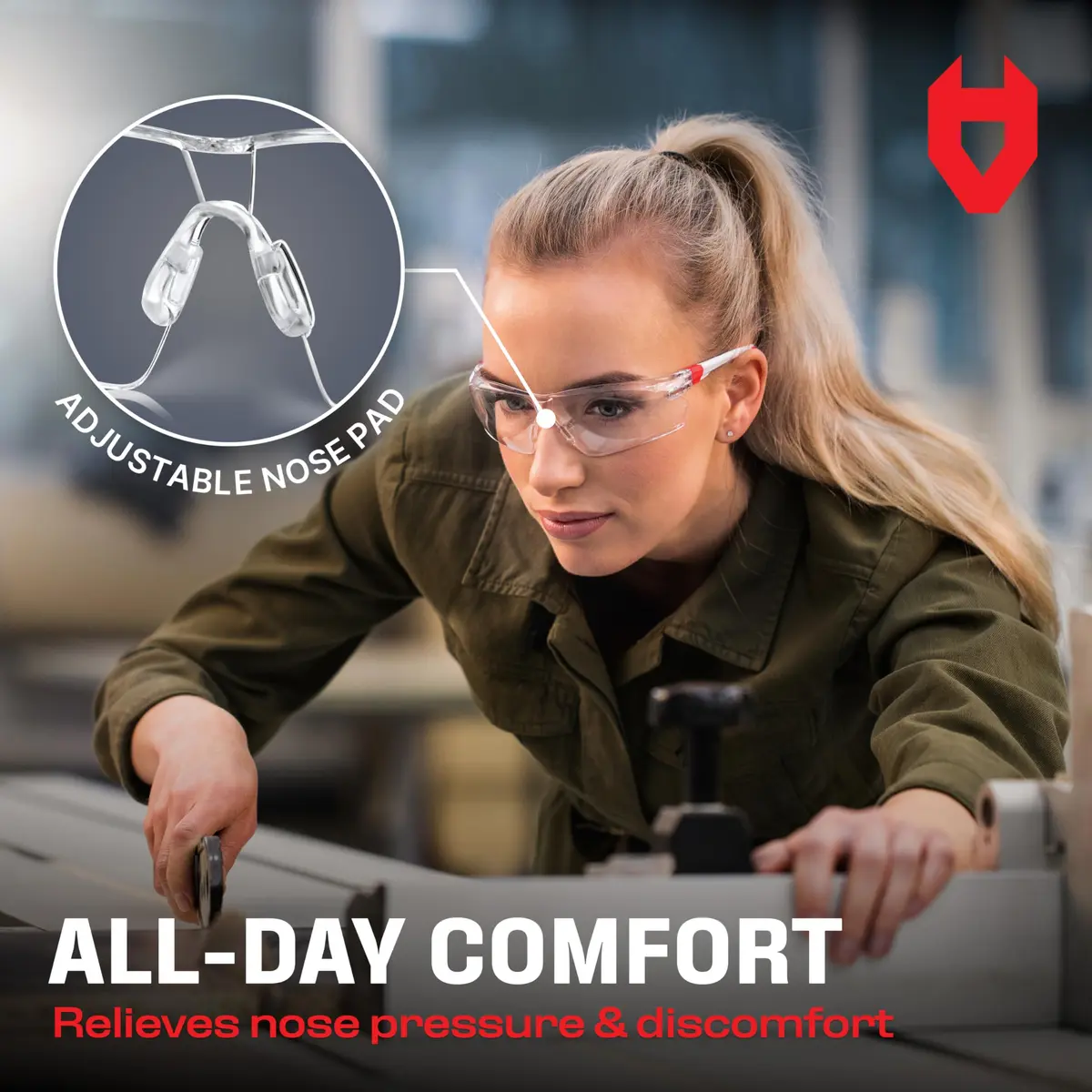 NoCry Clear Safety Glasses with Anti-Fog & UV Protection | ANSI Z87.1 Rated - view 3