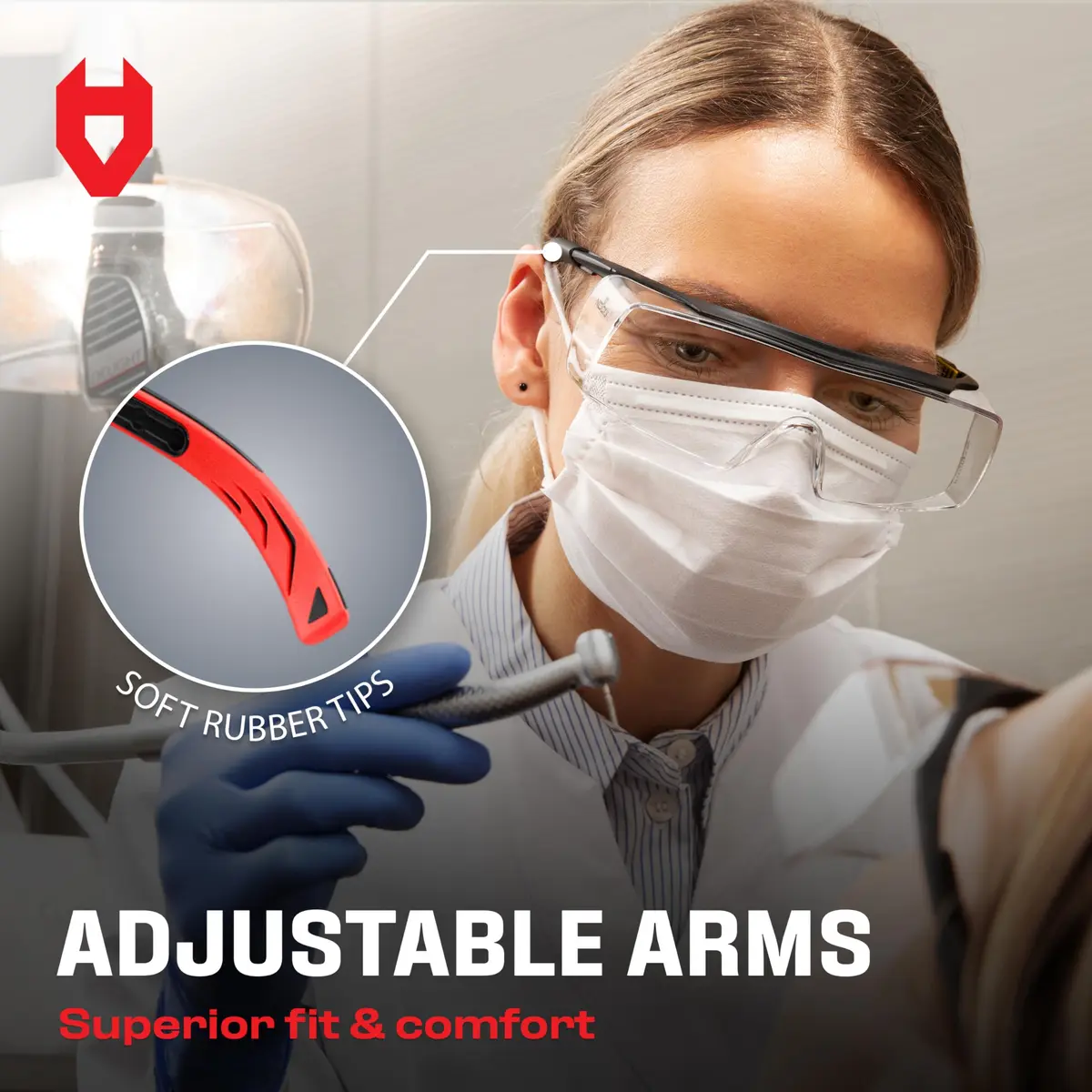 NoCry Safety Glasses Over Eyeglasses with UV Protection & Side Shields | ANSI Z87 Certified (110c) - view 6