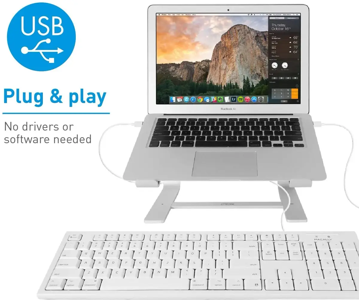 Macally QKEY Full-Size USB Wired Keyboard for Mac | 104-Key Layout, Numeric Keypad, Spill-Proof - view 9
