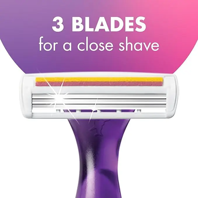 BIC Soleil 3 Disposable Razor for Women, 10 Count | 3-Blade Close Shave, Lavender Scented, Vitamin E Strip - view 6