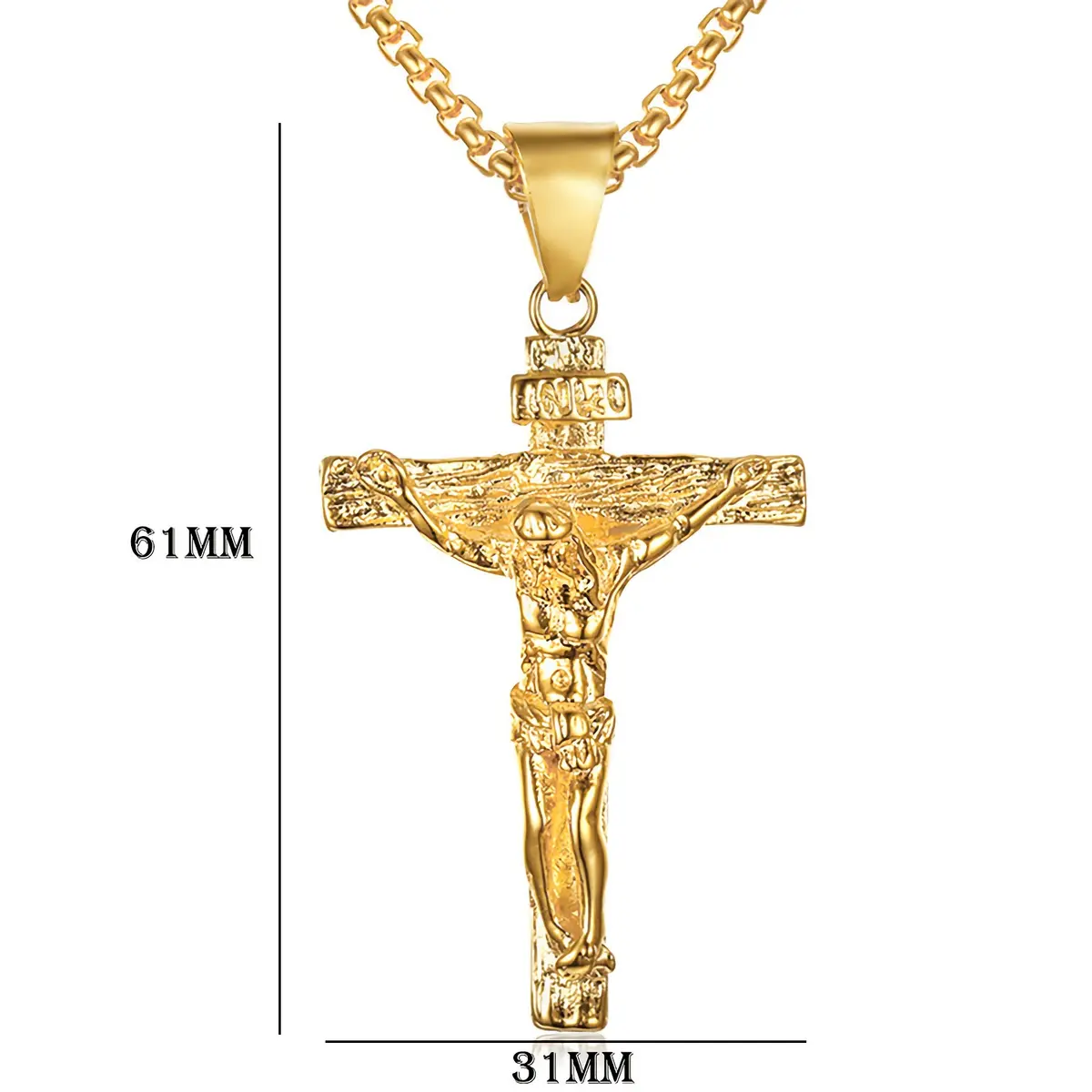 Axmerdal Stainless Steel Crucifix Cross Necklace Lord's Prayer | 24" Chain, Religious Faith Jewelry - view 8