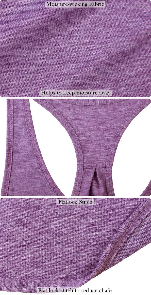 icyzone Women's Racerback Workout Tank Top Grape | Lightweight, Sweat-Wicking Active Shirt - view 7