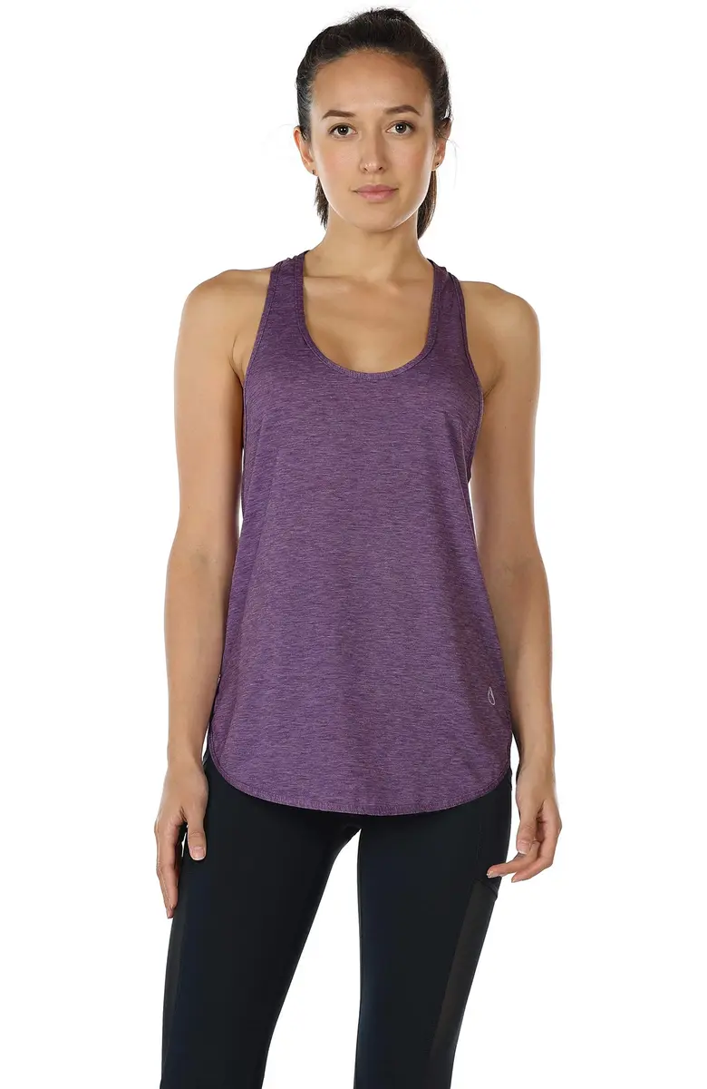 icyzone Women's Racerback Workout Tank Top Grape | Lightweight, Sweat-Wicking Active Shirt - view 2