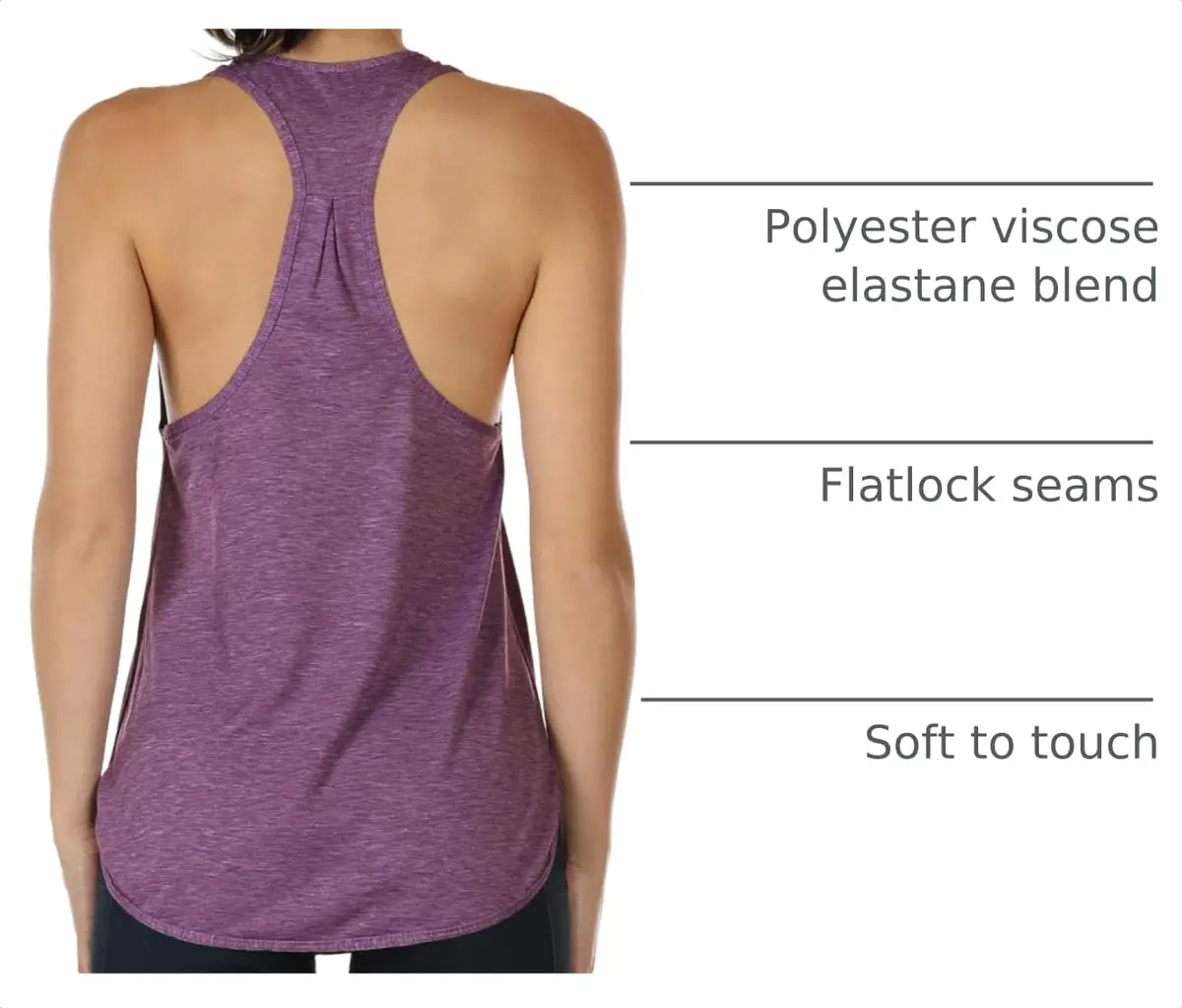 icyzone Women's Racerback Workout Tank Top Grape | Lightweight, Sweat-Wicking Active Shirt - view 4