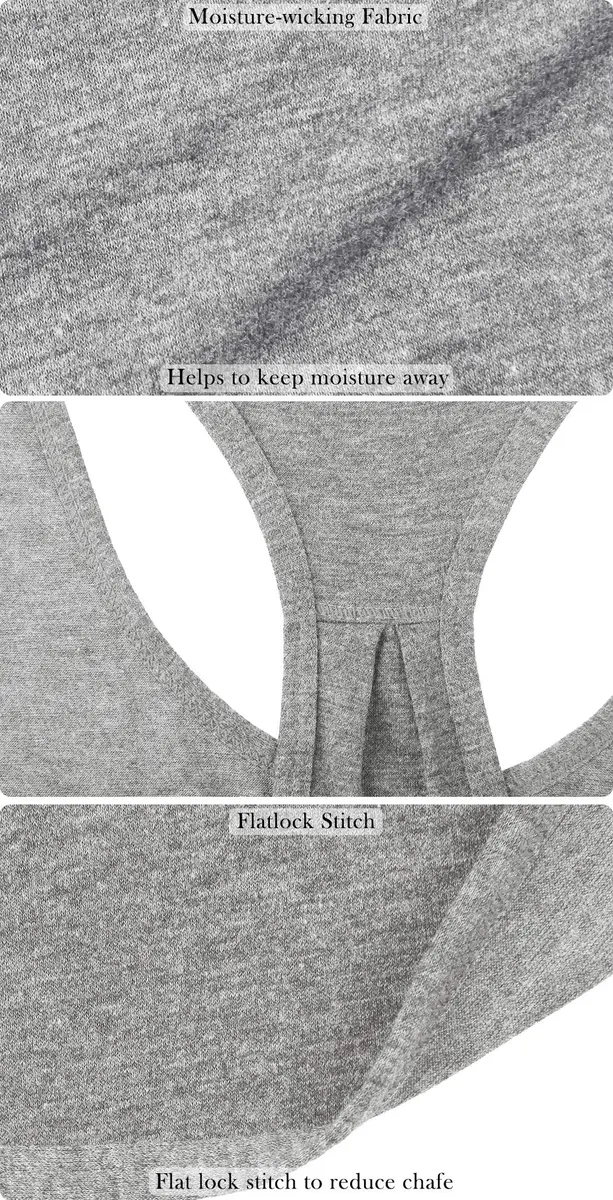 icyzone Women's Curved Hem Racerback Workout Tank Tops Grey S | Lightweight, Sweat-Wicking Active Shirt - view 6