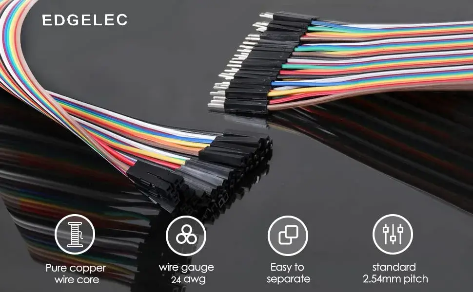 EDGELEC 120pcs 50cm Male to Female Breadboard Jumper Wires - 19.7 Inch Dupont Cables - view 2