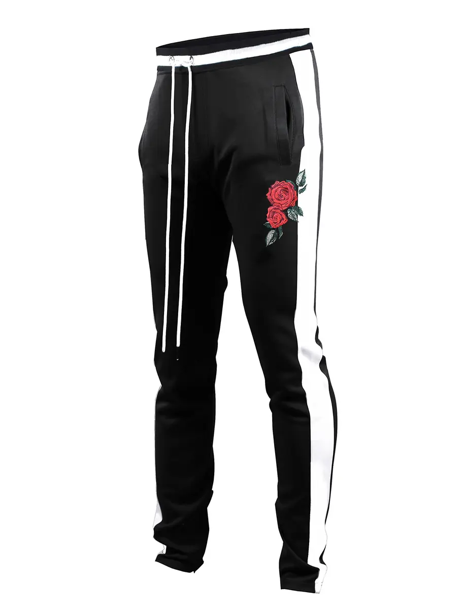 SCREENSHOT Men's Premium Workout Lifestyle Track Pants 33in Mid Rise Slim Fit Black/White - main product image