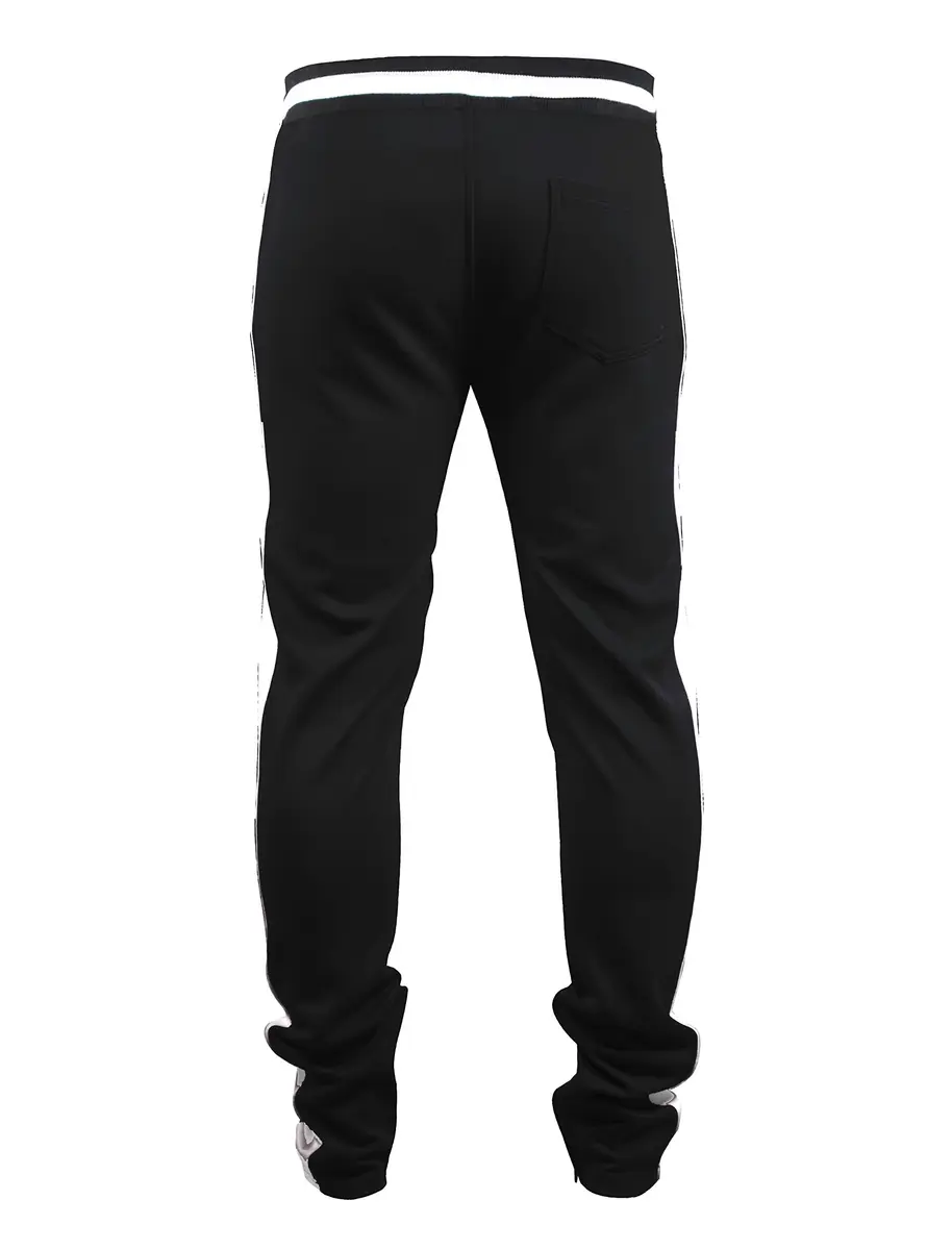 SCREENSHOT Men's Premium Workout Lifestyle Track Pants 33in Mid Rise Slim Fit Black/White - view 6