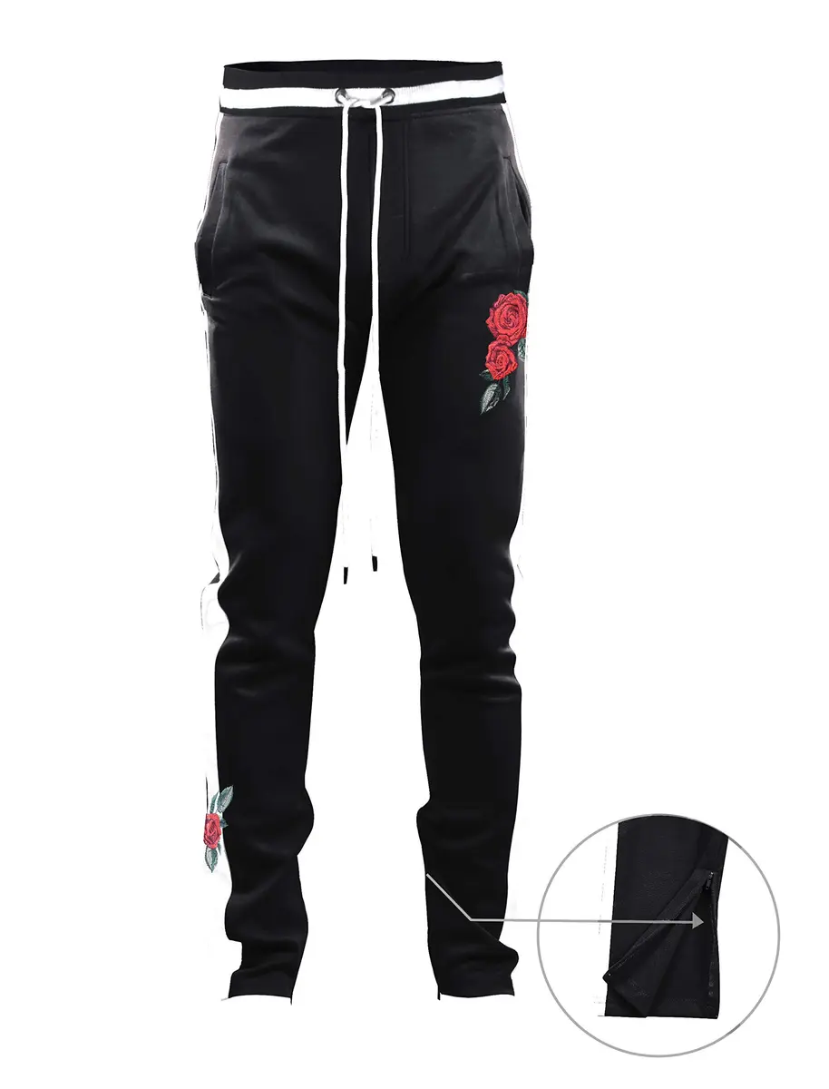 SCREENSHOT Men's Premium Workout Lifestyle Track Pants 33in Mid Rise Slim Fit Black/White - view 3