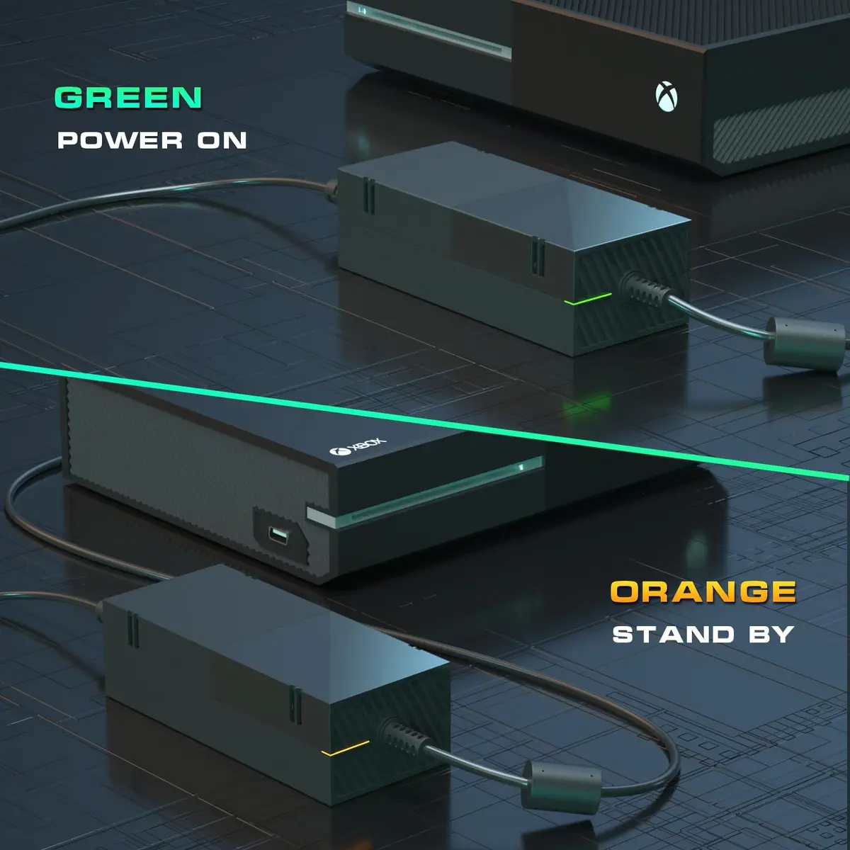 Ponkor Xbox One Power Supply 220W 12V 17.9A | Global Adapter for Xbox One Console - view 5