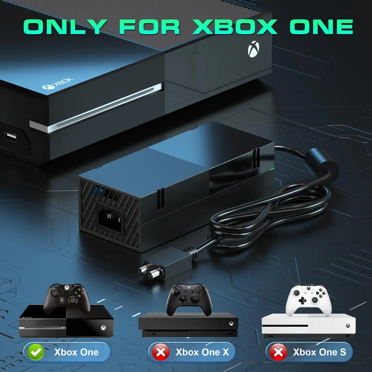 Ponkor Xbox One Power Supply 220W 12V 17.9A | Global Adapter for Xbox One Console - view 2