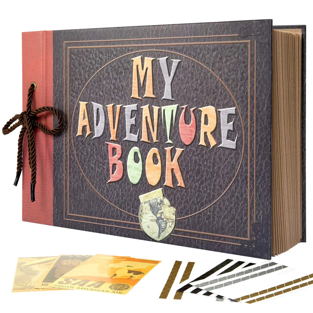 INNOCHEER Adventure Book Scrapbook Album 31.2cm (12.3 Inch) x 21cm (8.3 Inch) | Embossed Cover, 80 Pages, DIY Memory Keeper - main product image