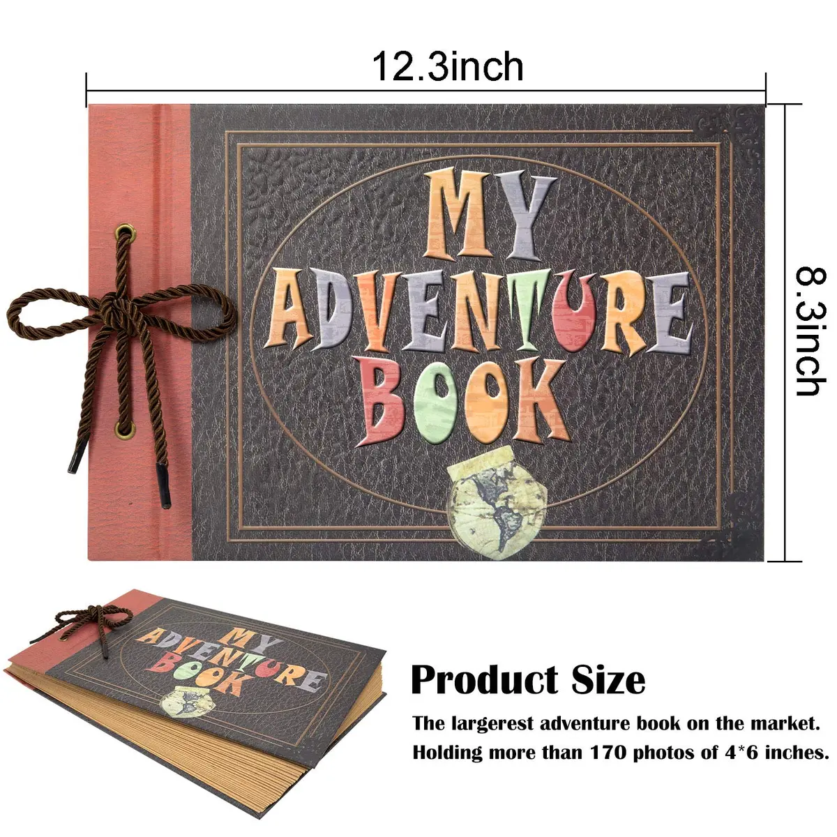 INNOCHEER Adventure Book Scrapbook Album 31.2cm (12.3 Inch) x 21cm (8.3 Inch) | Embossed Cover, 80 Pages, DIY Memory Keeper - view 5