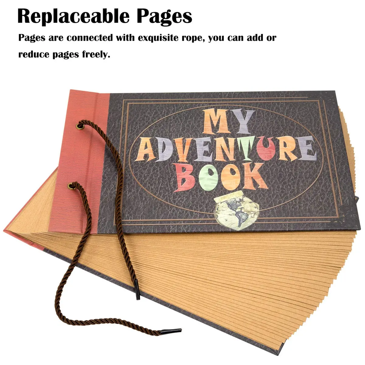 INNOCHEER Adventure Book Scrapbook Album 31.2cm (12.3 Inch) x 21cm (8.3 Inch) | Embossed Cover, 80 Pages, DIY Memory Keeper - view 3