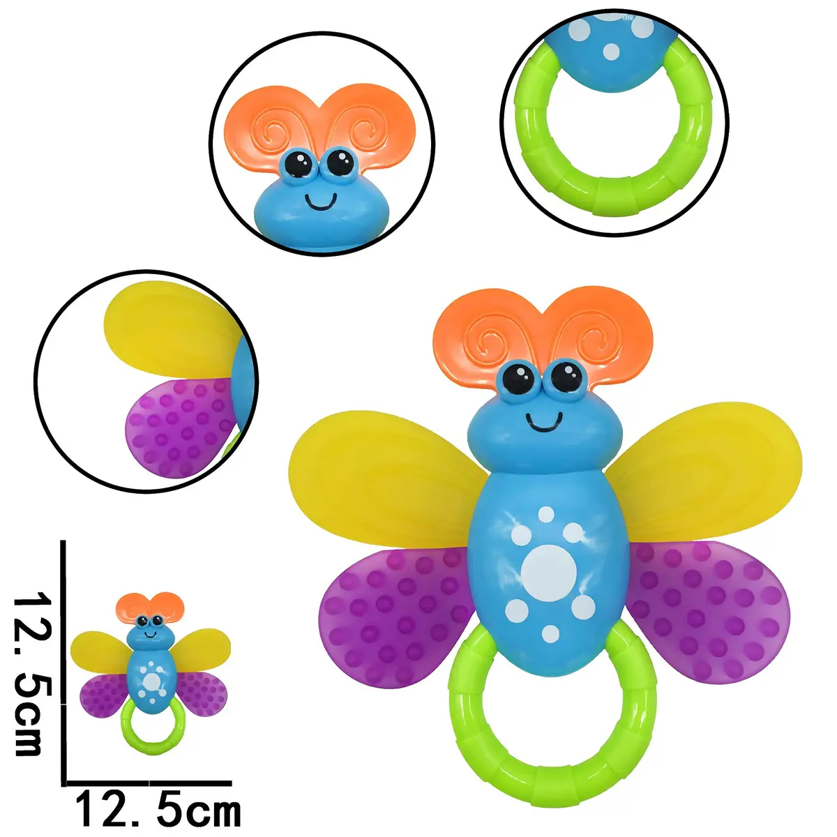AIVIAI 9pcs Baby First Rattle Teether Toy Gift Set with Storage Box | BPA-Free, Colorful & Safe for Newborns - view 5