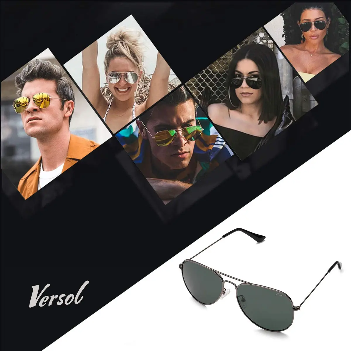 Versol Aviator Sunglasses for Men Women | Polarized Mirrored UV400 Lenses, Lightweight & Classic for Outdoors & Driving - view 6