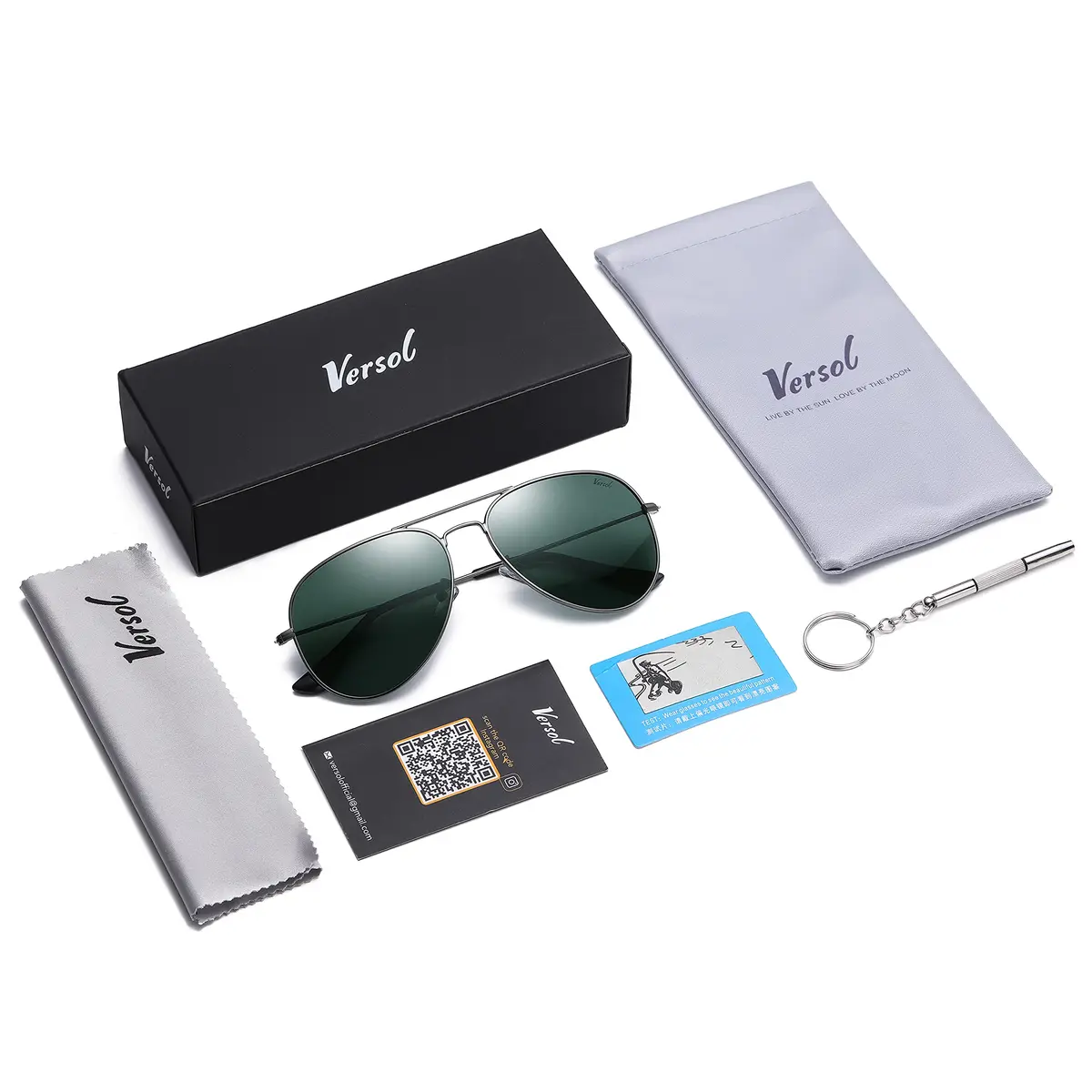 Versol Aviator Sunglasses for Men Women | Polarized Mirrored UV400 Lenses, Lightweight & Classic for Outdoors & Driving - view 7