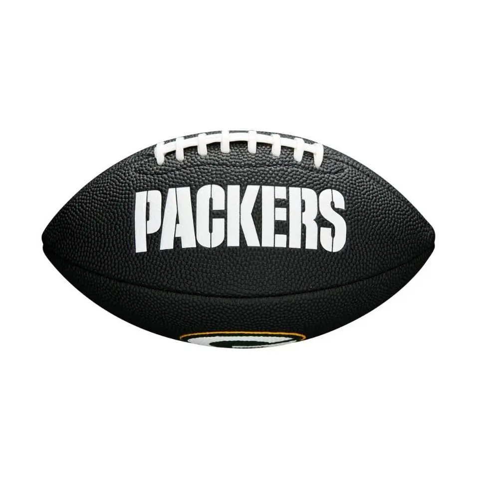 Wilson NFL Green Bay Packers Mini Logo Football | Soft Touch Composite, Black, Official Size - main product image