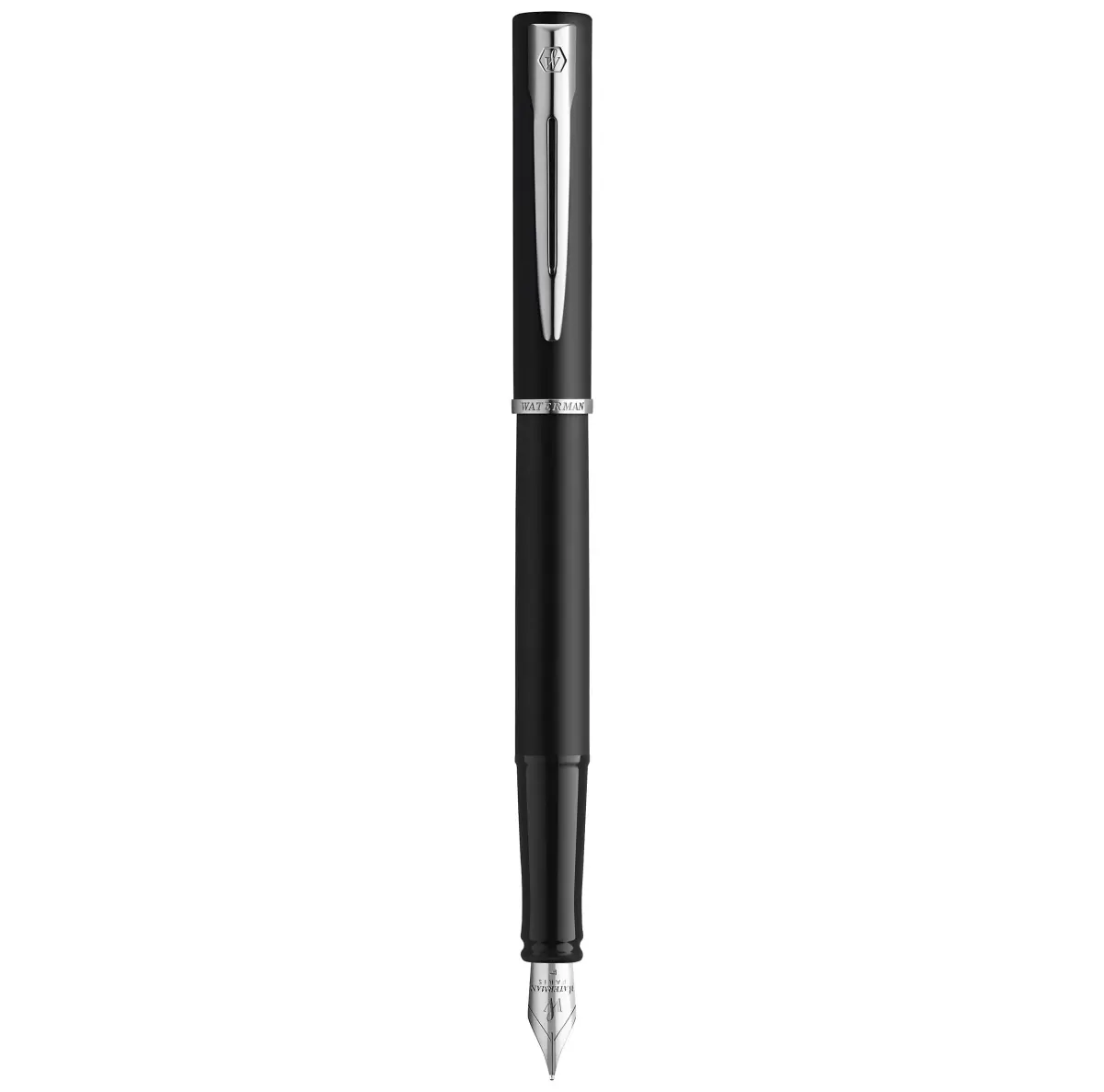 Waterman Allure Fountain Pen, Fine Point, Black Lacquer with Silver Trim | French-Crafted Writing Instrument - main product image