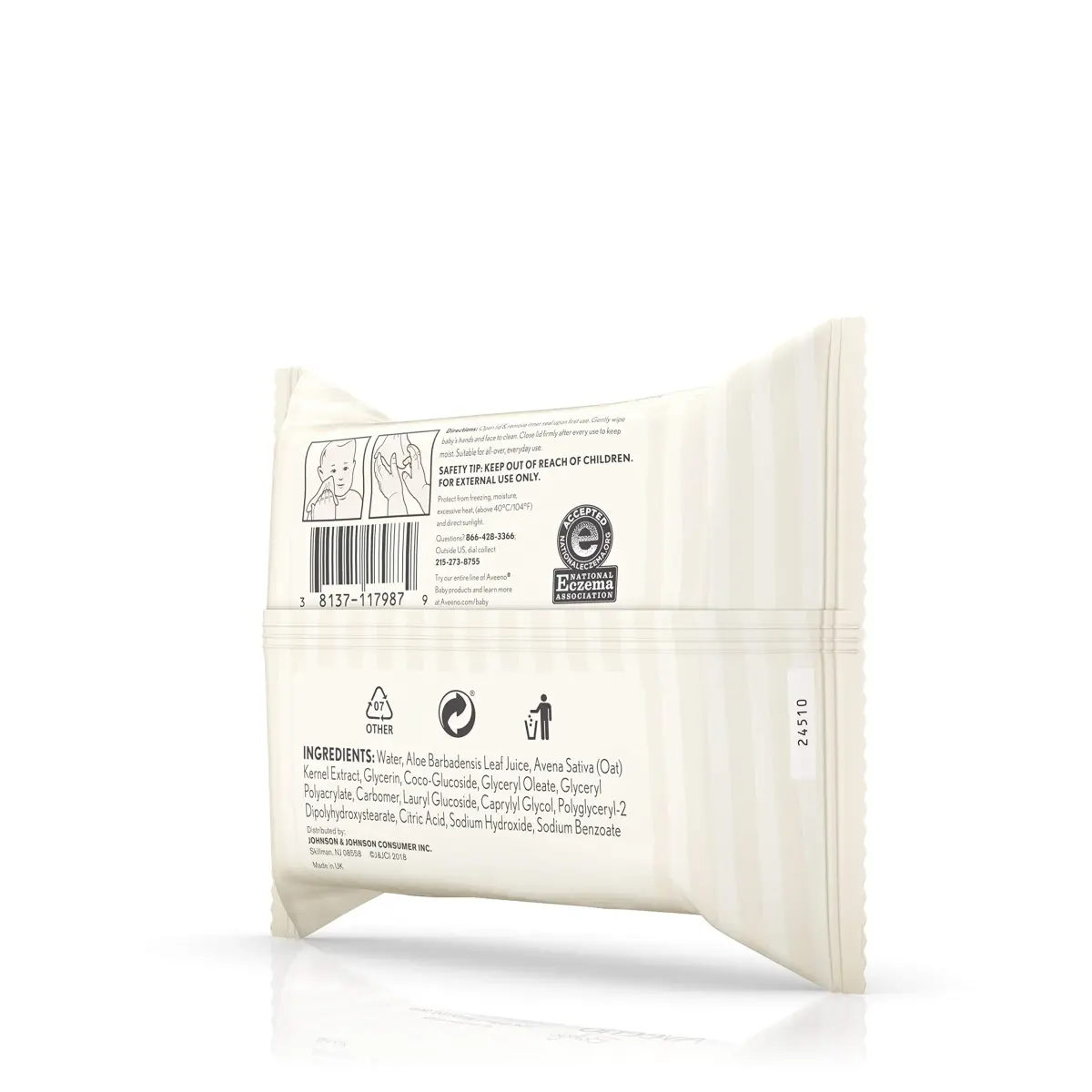Aveeno Baby Hand & Face Wipes, 25 Count (Pack of 1) | Gentle, Fragrance-Free for Sensitive Skin - view 9