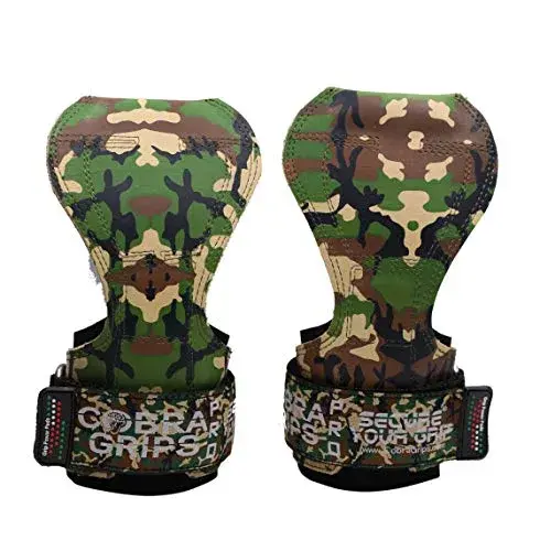Cobra Grips Pro Green Camo Rubber Weight Lifting Gloves with Wrist Wraps - 5.5-8.75" Wrist Size - view 2