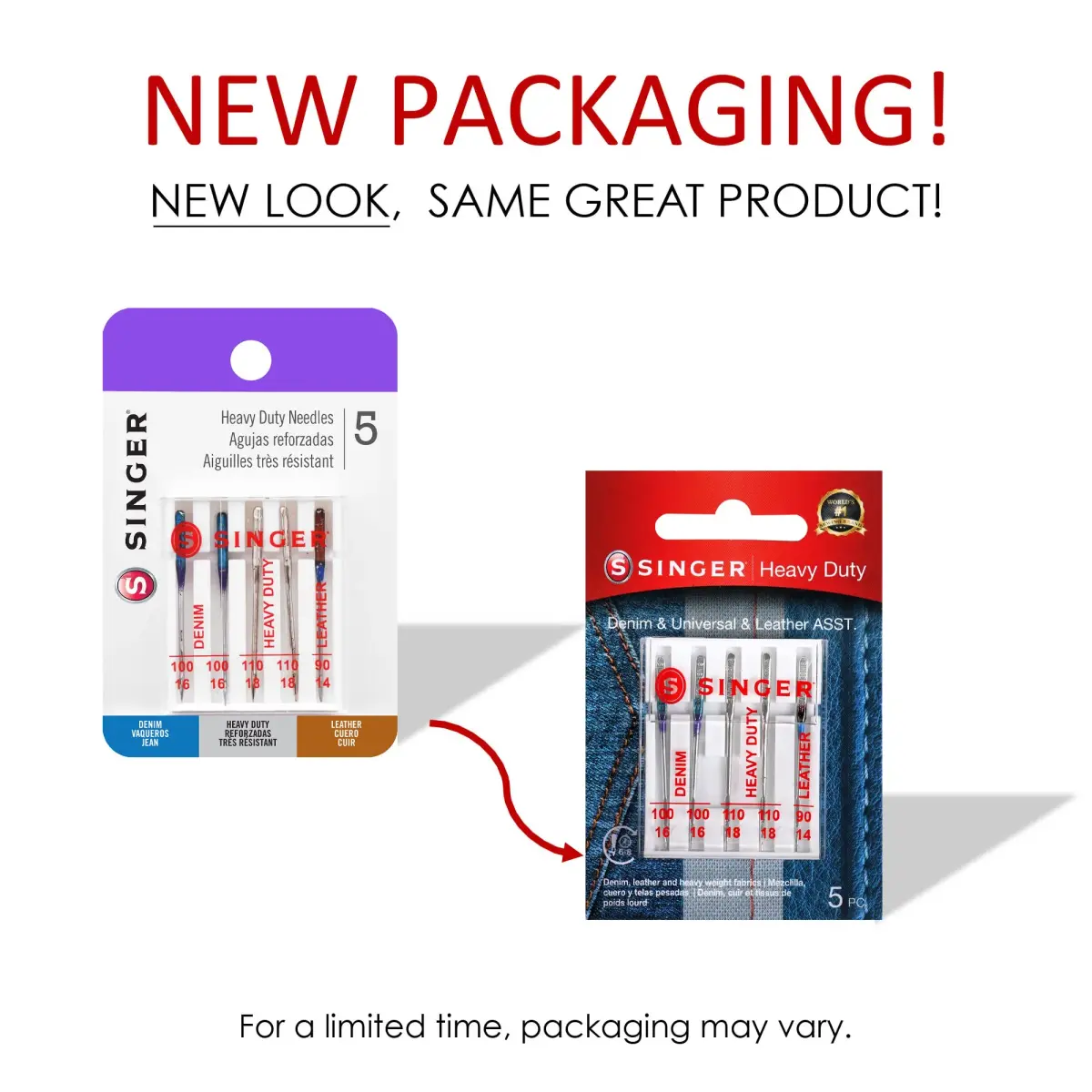 SINGER Universal Heavy Duty Machine Needles - 2 Packs (10 Needles Total) | For Denim, Leather, Heavy Fabrics - view 7