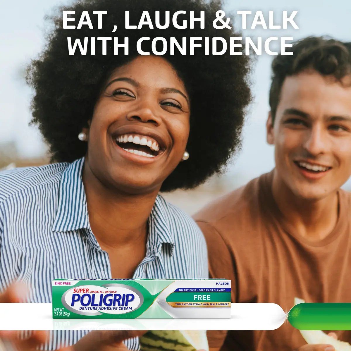 Super Poligrip Denture Adhesive Cream 2.4 oz | Strong All-Day Hold, Zinc-Free, Flavor-Free - view 7