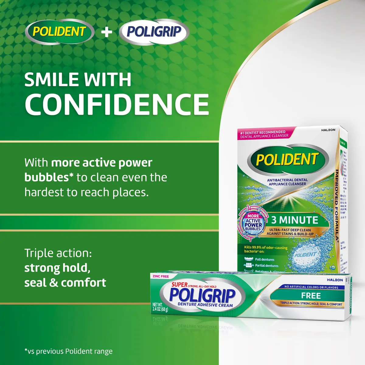 Super Poligrip Denture Adhesive Cream 2.4 oz | Strong All-Day Hold, Zinc-Free, Flavor-Free - view 9