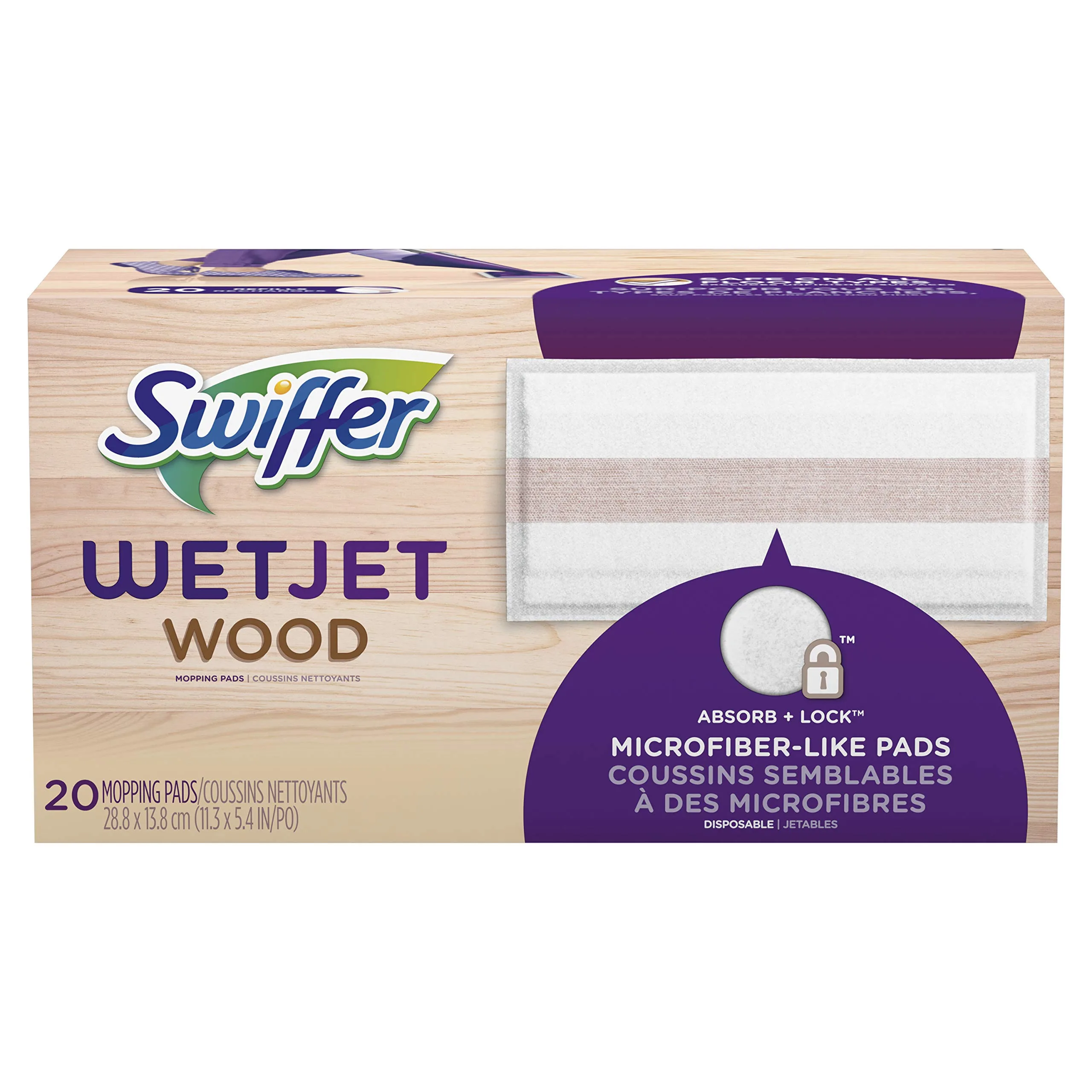 Swiffer WetJet Mops for Floor Cleaning, Hardwood Floor Cleaner Spray Mop Pad Refill, 20 Count | USA Imported Mop - main product image