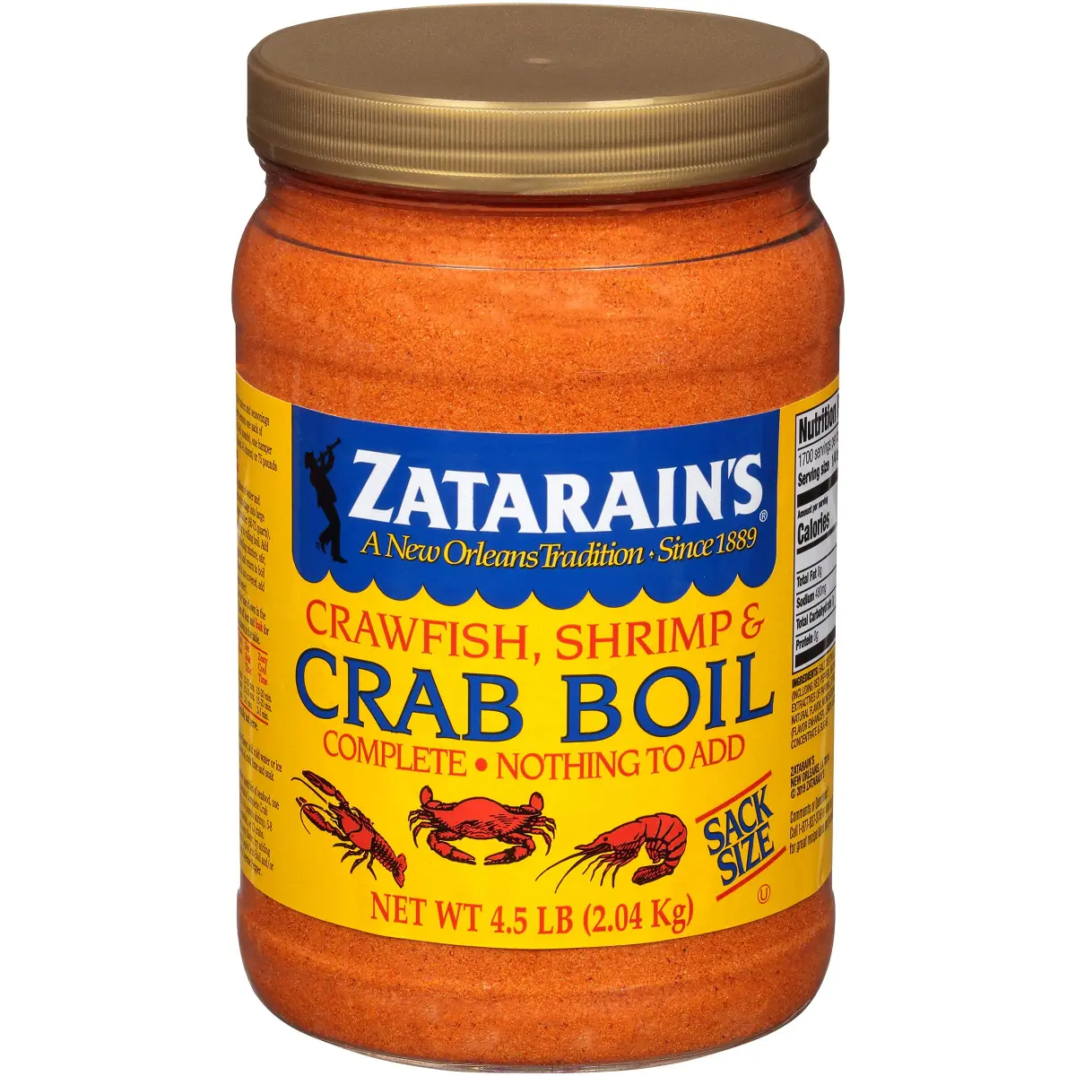 Zatarain's Crawfish, Shrimp & Crab Boil Seasoning 2.04 kg (4.5 lb) | Authentic New Orleans Flavor - main product image
