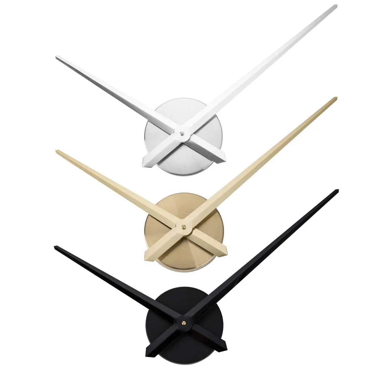 AILILIFE 3D Clock Hands Mechanism with 12.21" Hour & 15.35" Minute Hands | Silver Metal Spade Style - view 7