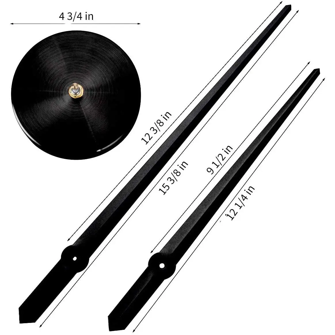 AILILIFE Large 3D Clock Hands & Movement Kit 39cm (15.35") | Modern Spade Design for DIY Wall Clocks - view 3
