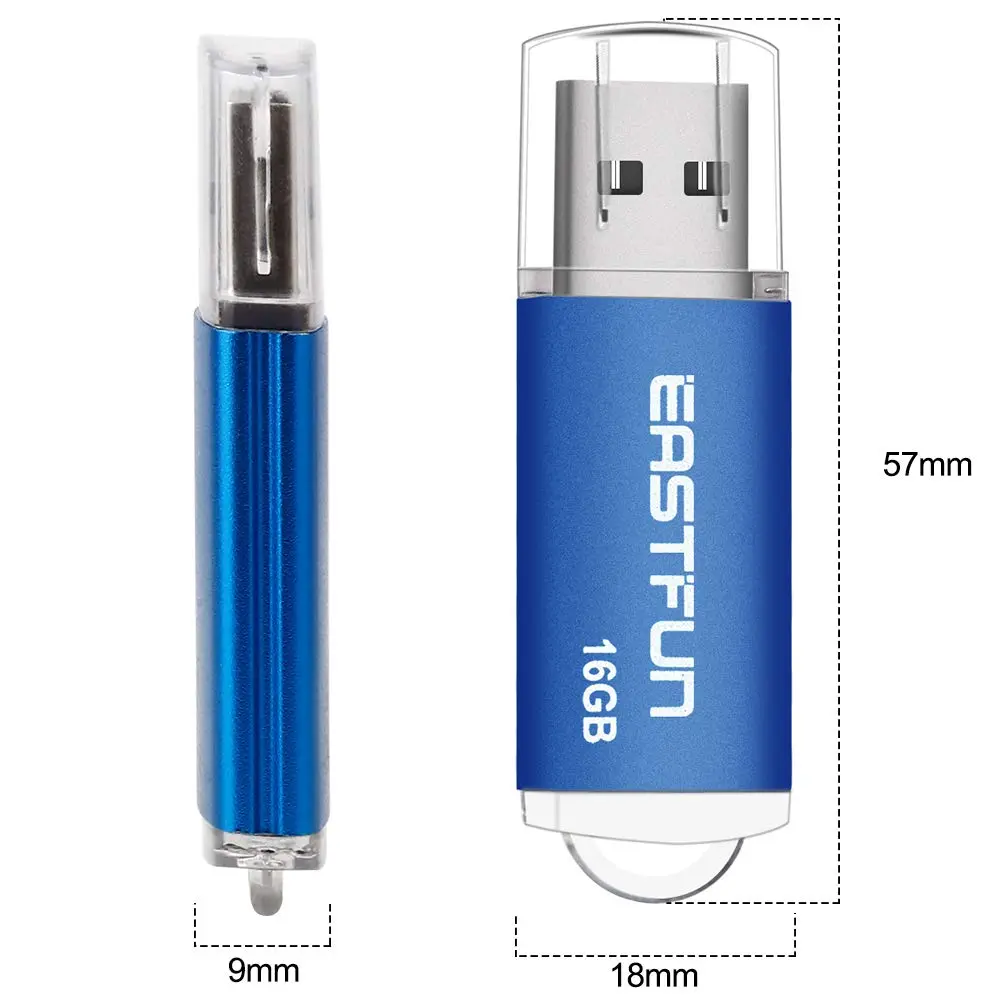 EASTFUN 5 Pack 16GB USB 2.0 Flash Drive with LED Indicator | 5 Colors, Plug & Play, Data Storage & Transfer - view 2