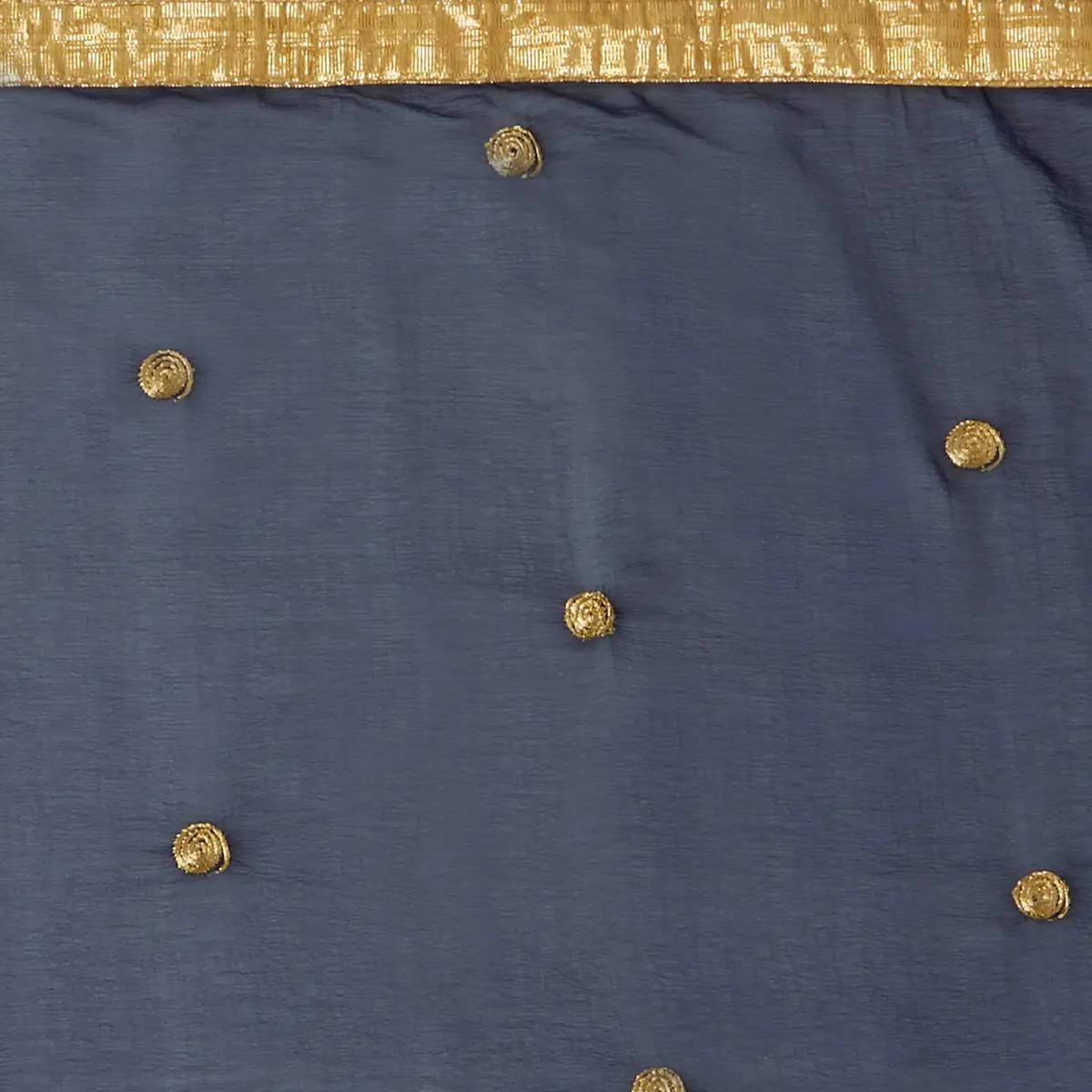 DUPATTA BAZAAR Embroidered Navy Blue Chiffon Dupatta 235 x 92 cm (92" x 36") | Traditional Elegant Style - view 5