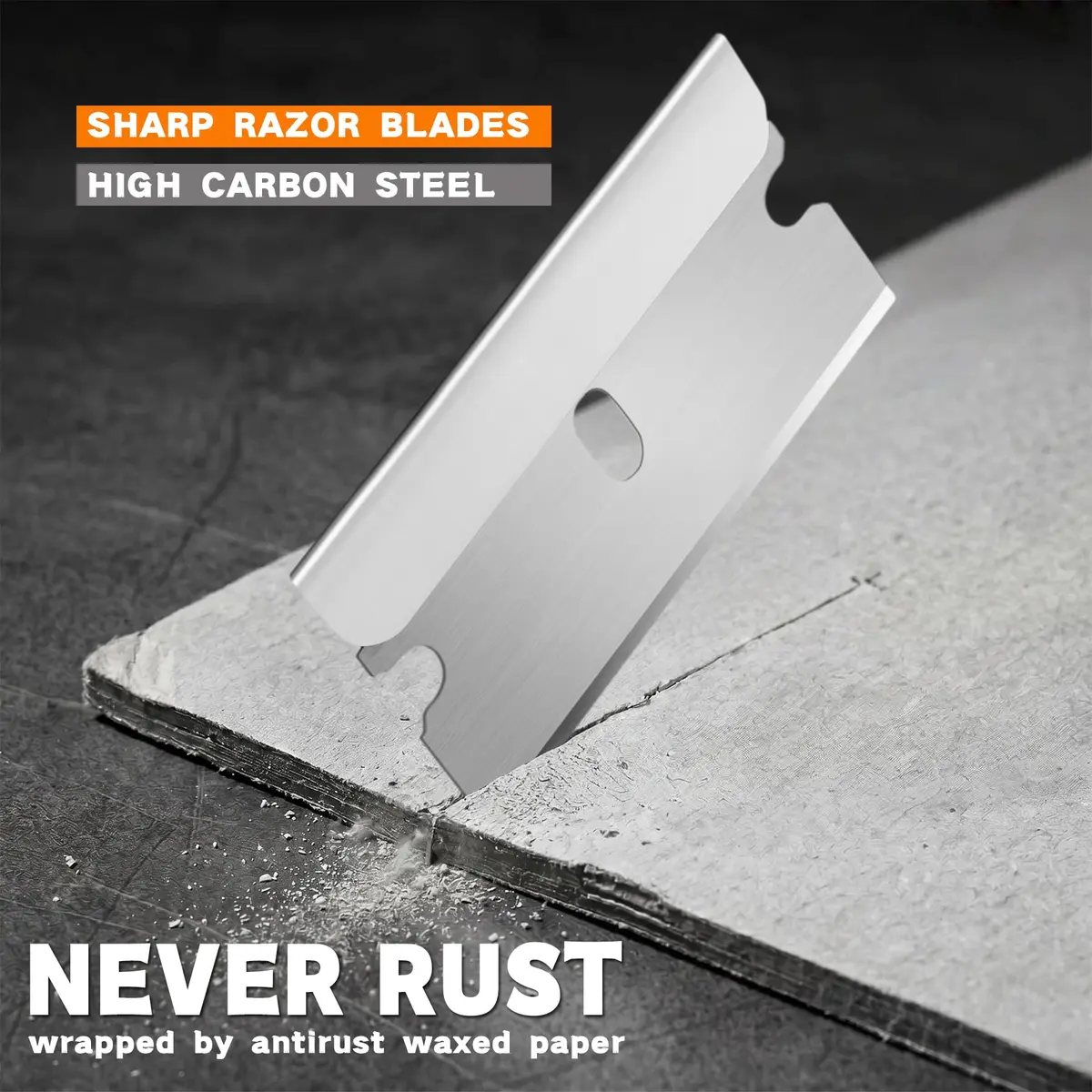 REXBETI 100 Pack Single Edge Razor Blades | Heavy-Duty Steel for Household & Industrial Use - view 3
