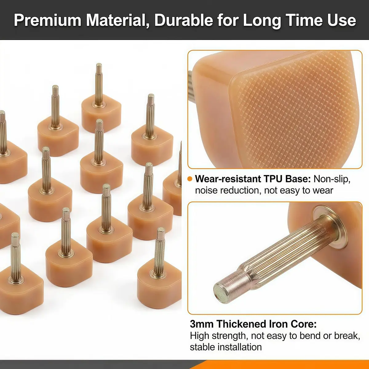 TUPWEL High Heel Repair Protectors 8mm 9mm 10mm U-Shaped Beige | Anti-Slip & Noise Reduction - view 6