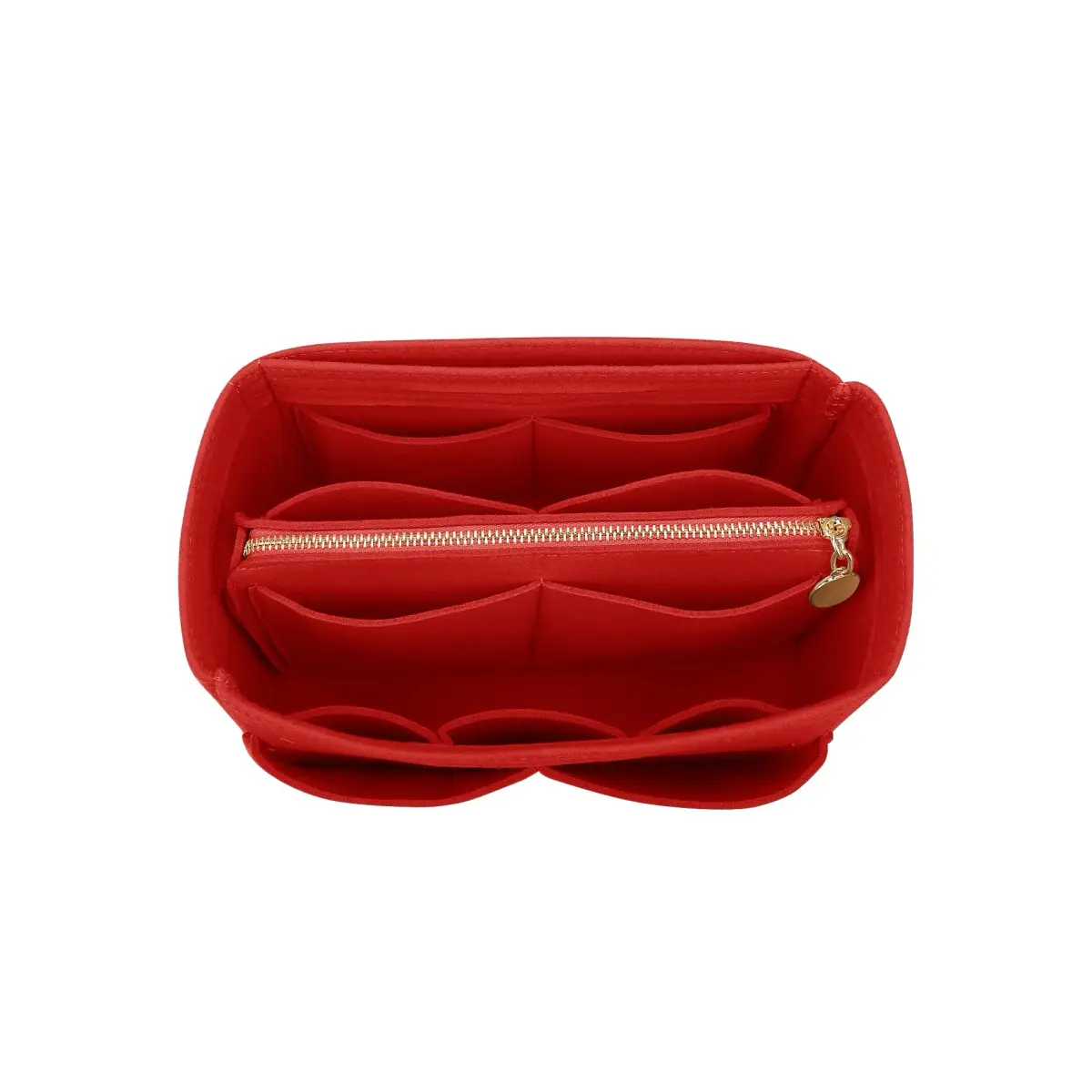 LEXSION Felt Purse Organizer Insert with Zipper, Red XL | 34cm (13.4") Bag Organizer for Speedy 40 & Neverfull GM - main product image