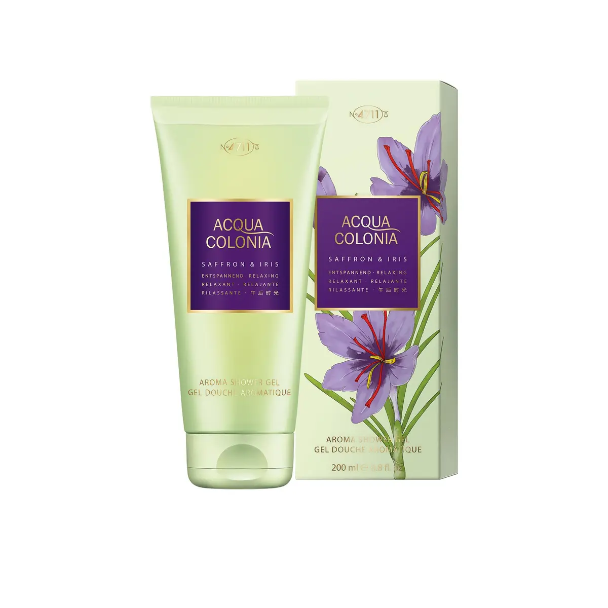 4711 Acqua Colonia Saffron & Iris Aroma Shower Gel 6.8 oz | Gentle, Musk Scent, for Normal Skin - view 2