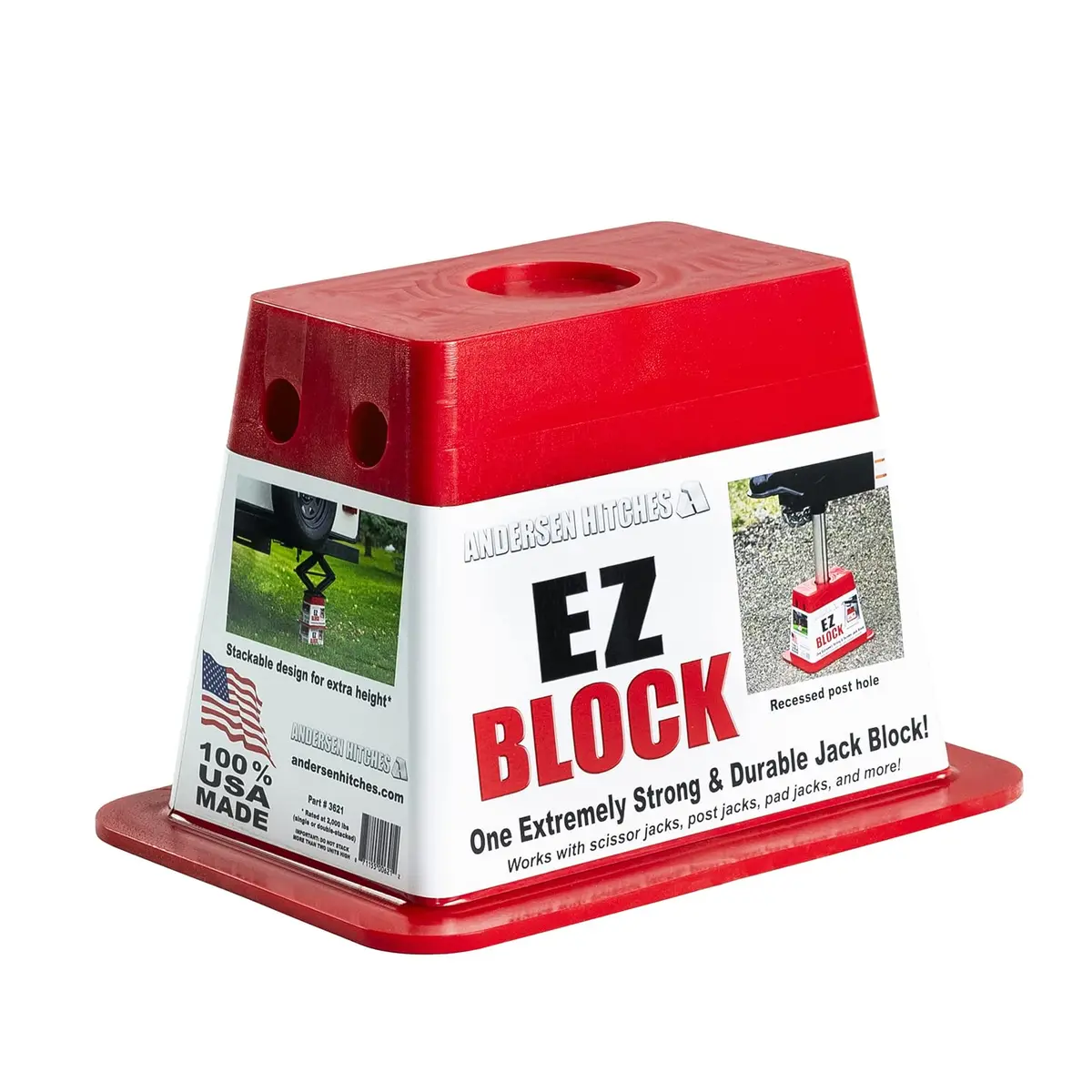 Andersen Hitches EZ-Block Heavy Duty RV Leveling Jack Support 12" x 8.5" | Supports 2000 lbs - main product image