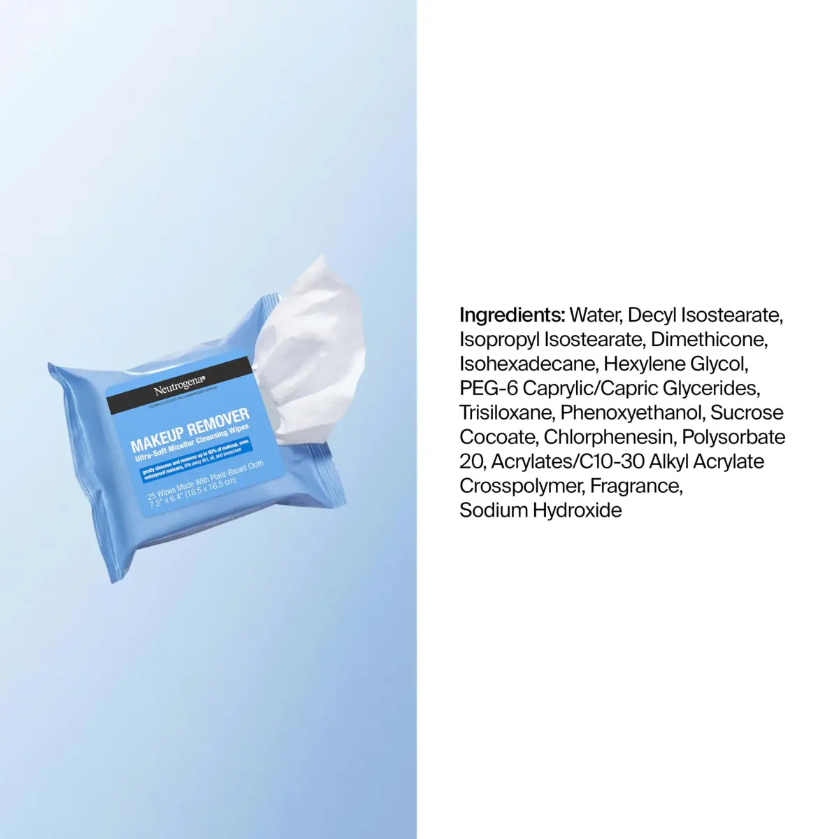 Neutrogena Makeup Remover Towelettes, Daily Single Face Towelettes, 20 Count | Plant-Based Cloths for All Skin Types - view 8