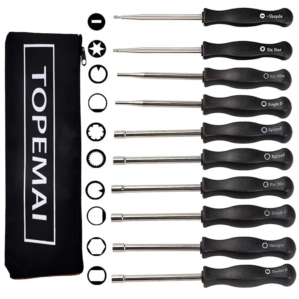 TOPEMAI Carburetor Adjustment Tool Kit for 2 Cycle Engines | 10-Piece Set with Stainless Steel Tools (0.28kg, 10 tools, universal fit) - main product image