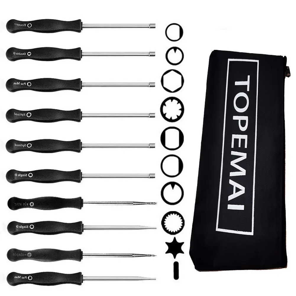 TOPEMAI Carburetor Adjustment Tool Kit for 2 Cycle Engines | 10-Piece Set with Stainless Steel Tools (0.28kg, 10 tools, universal fit) - view 9
