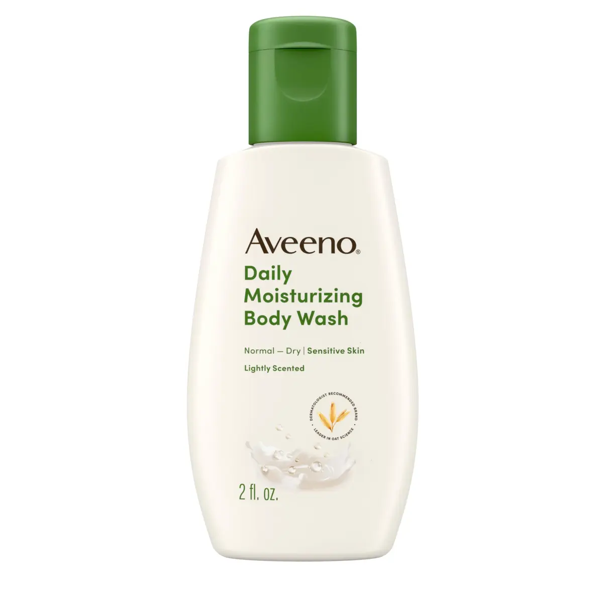 Aveeno Daily Moisturizing Body Wash Lightly Scented 59ml (2 fl. oz) | Prebiotic Oat for Dry Sensitive Skin - main product image