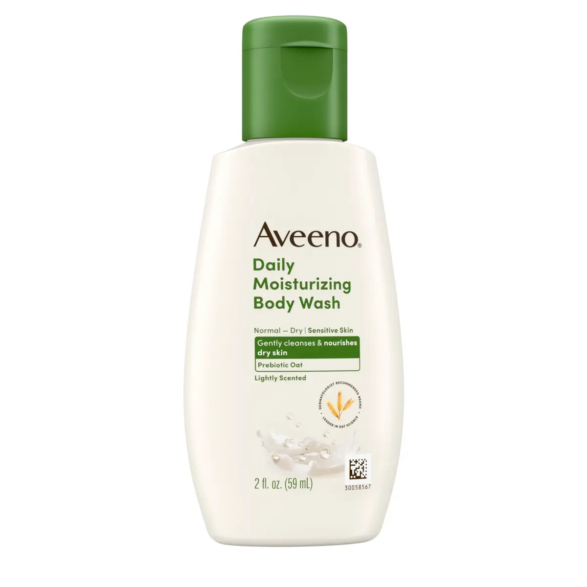 Aveeno Daily Moisturizing Body Wash Lightly Scented 59ml (2 fl. oz) | Prebiotic Oat for Dry Sensitive Skin - view 7