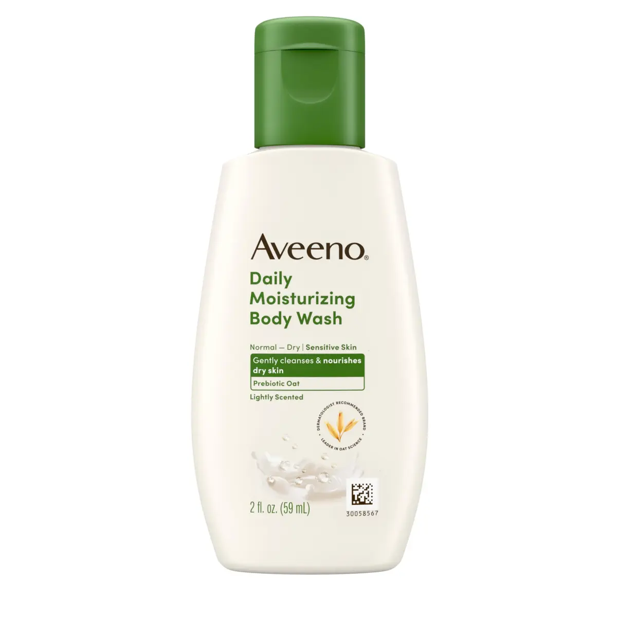 Aveeno Daily Moisturizing Body Wash Lightly Scented 59ml (2 fl. oz) | Prebiotic Oat for Dry Sensitive Skin - view 3