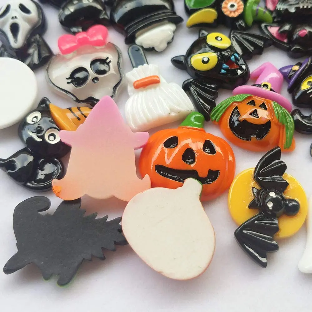 Chenkou Craft Resin Flatback Embellishments 50pcs | Halloween Mix, Assorted Styles, 15-40mm - view 3