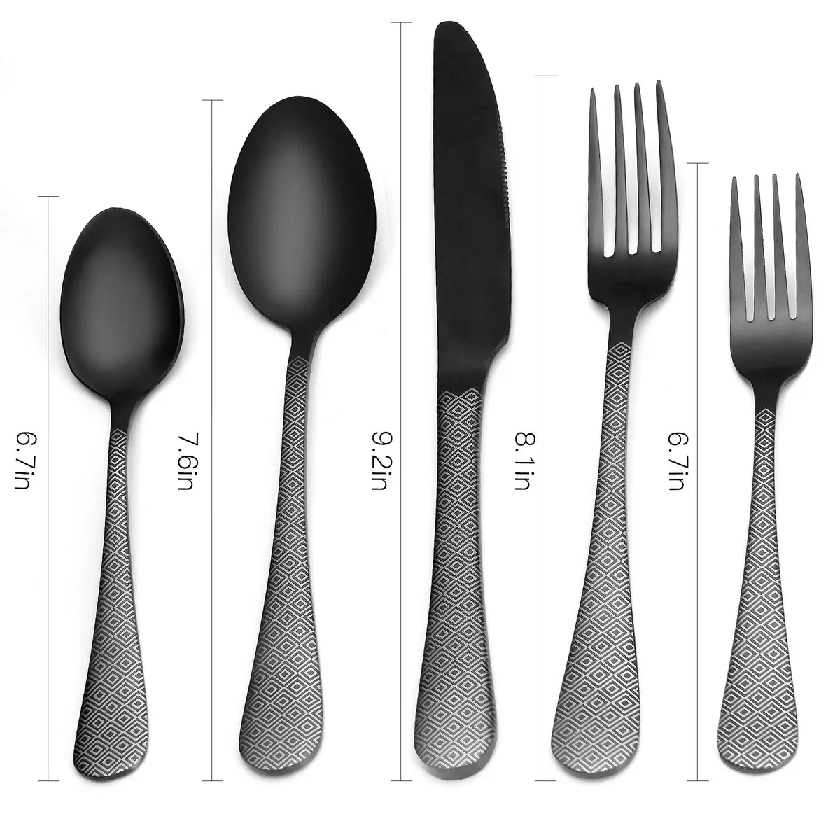 sharecook Matte Black Silverware Set 20-Piece Stainless Steel | Satin Finish for Home & Restaurant - view 2