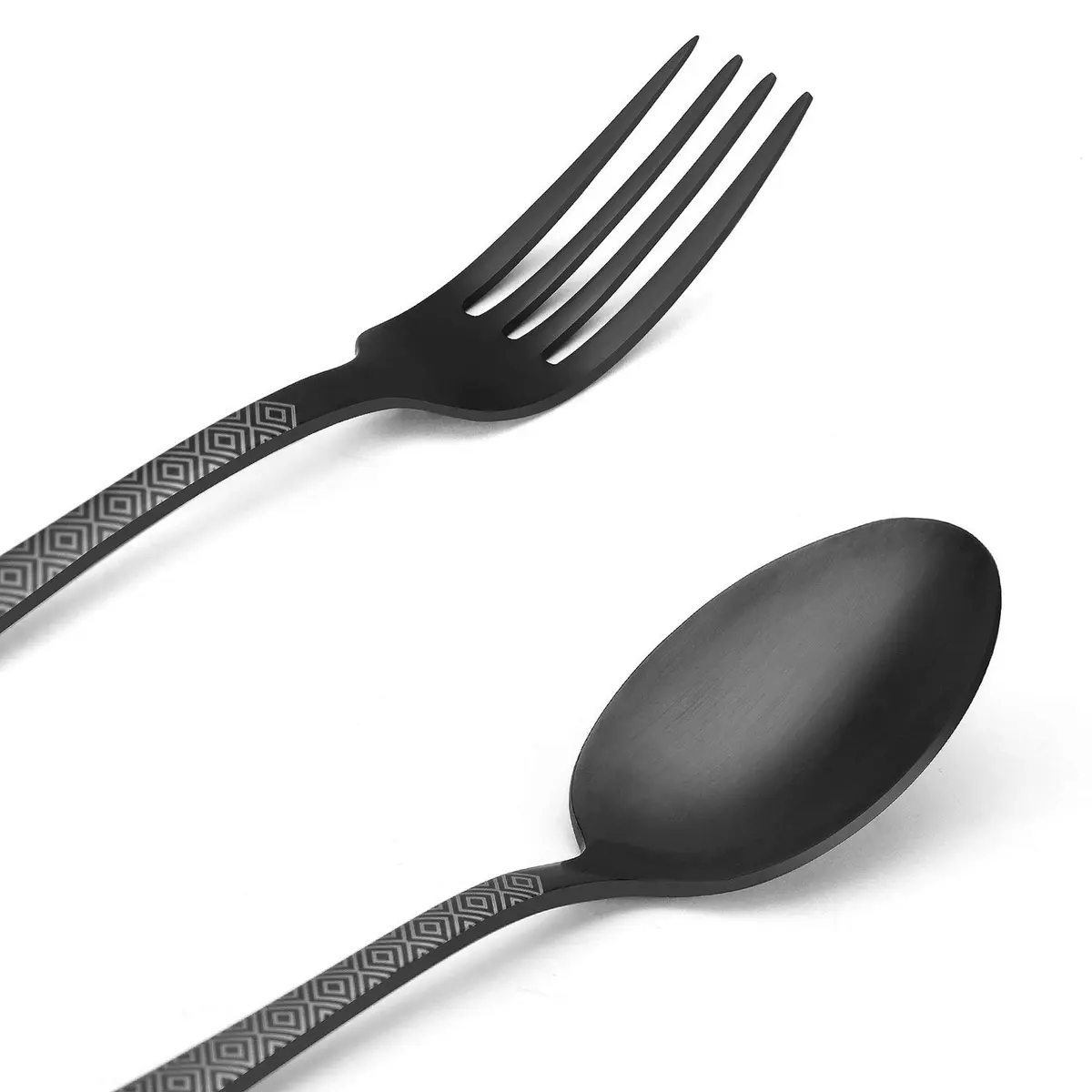sharecook Matte Black Silverware Set 20-Piece Stainless Steel | Satin Finish for Home & Restaurant - view 3