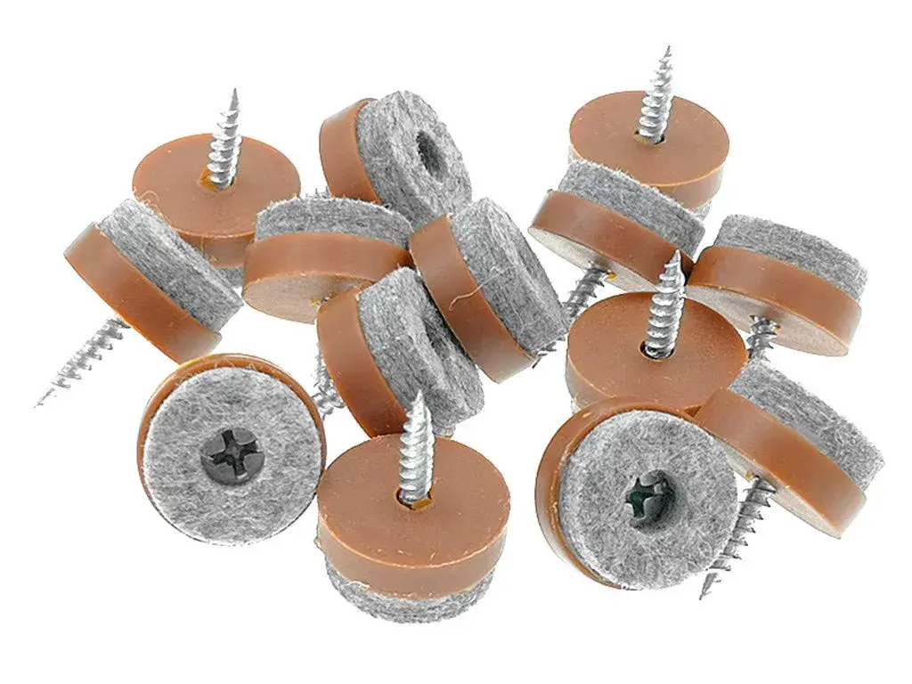 ALIMITOPIA Screw-on Furniture Felt Pads 28mm (1.1") Brown | 40pcs for Hardwood Floors - view 3
